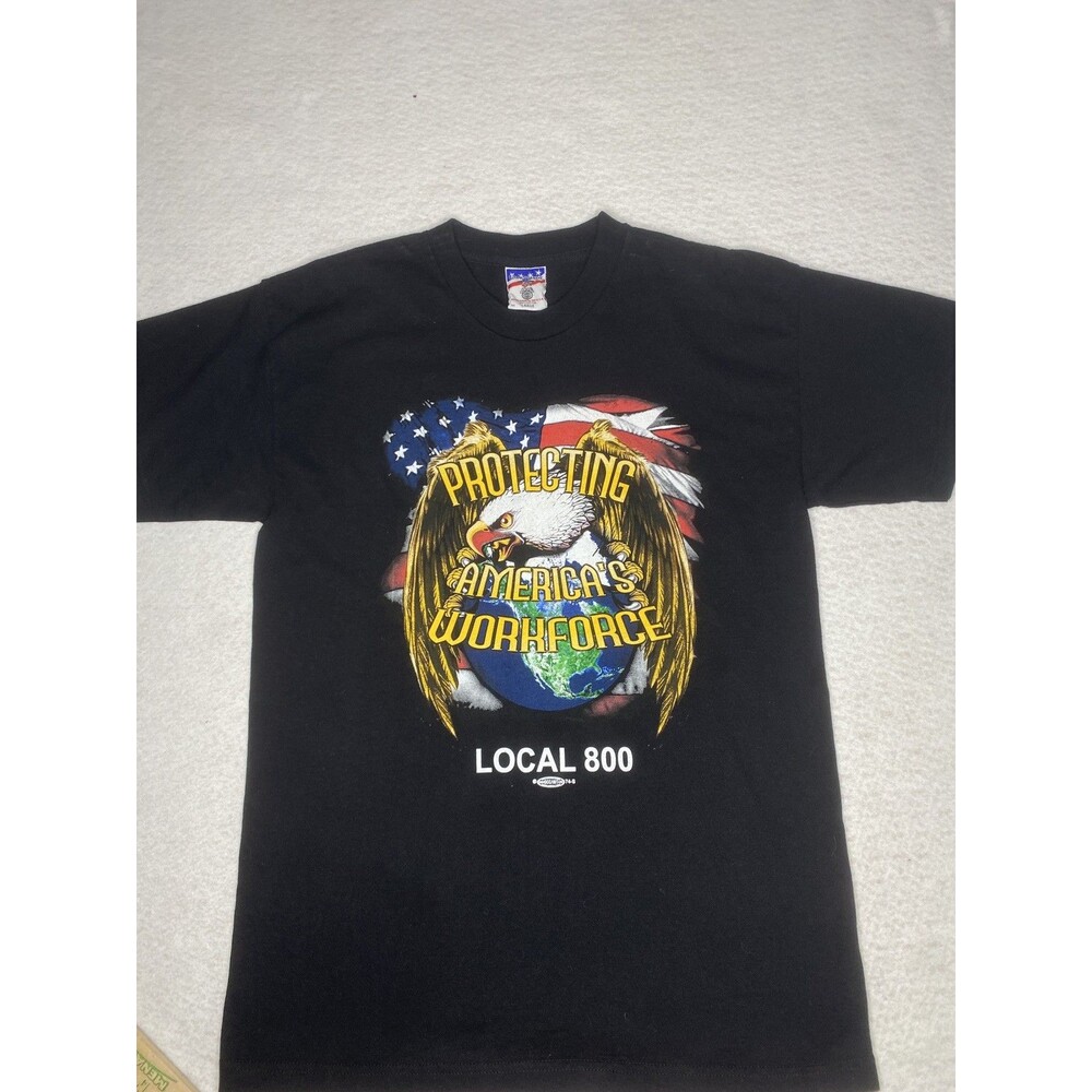 Protecting America's Workforce Local 800 T-Shirt Mens Large Black Union Made USA